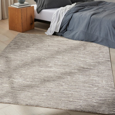 Grey Handmade Luxurious Modern Abstract Striped Rug for Bedroom & Living Room-236cm X 297cm