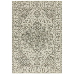 Grey Handmade Luxurious Traditional Rug For Living Room and Bedroom-120cm X 170cm