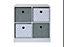 Grey Hearts & Grey 4 Cube Storage Unit