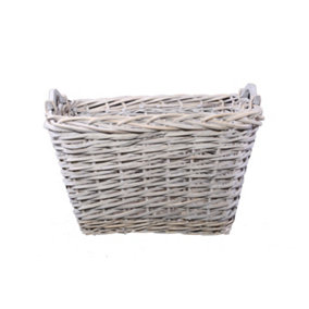 Slemcka Mansion Contemporary Natural Wicker Log basket (H)380mm (D)400mm