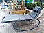 Grey Helicopter Dream Chair Garden Rocking Lounger Pool Sun Bed Canopy Sunshade