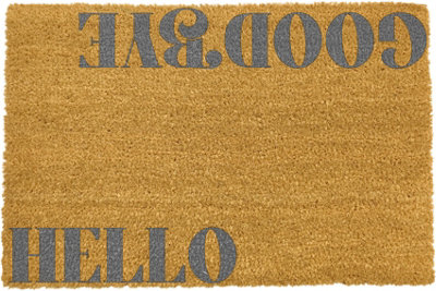 Grey Hello Goodbye Mirrored Doormat