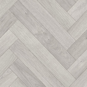 Grey Herringbone Pattern Wood Effect   Vinyl Flooring For LivingRoom DiningRoom Hallways And Kitchen Use-1m X 4m (4m²)