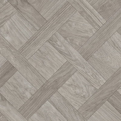 Grey Herringbone Wood Effect Vinyl Flooring For LivingRoom, Kitchen,2.8mm Thick Cushion Backed Vinyl-5m(16'4") X 2m(6'6")-10m²