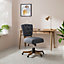 Grey Home Office Height Adjustable Office Chair with Wooden Base 1078