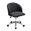 Grey Home Office Velvet Upholstered Swivel Chair with Castors