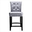 Grey Ice Velvet Bar High Chair With Pull Ring