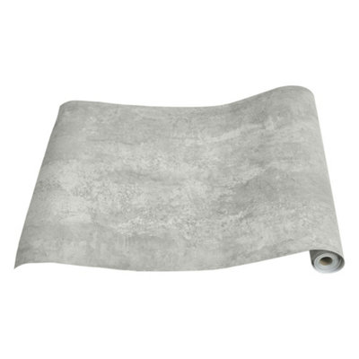 Grey Industrial Cement Effect Texture PVC Wallpaper Self Adhesive 5m