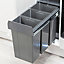 Grey Integrated Pull Out Kitchen Waste & Recycling Bin for 300mm Base Unit 30 L
