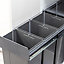 Grey Integrated Pull Out Kitchen Waste & Recycling Bin for 300mm Base Unit 30 L