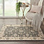 Grey Ivory Aqua Luxurious Traditional Easy to clean Rug for Dining Room Bed Room and Living Room-168cm X 251cm