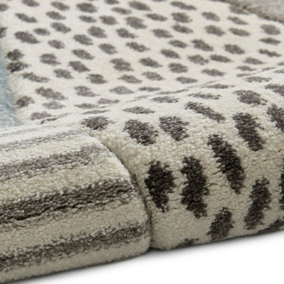 Grey Kids Modern Graphical Pictorial Easy to Clean Rug for Living Room ...