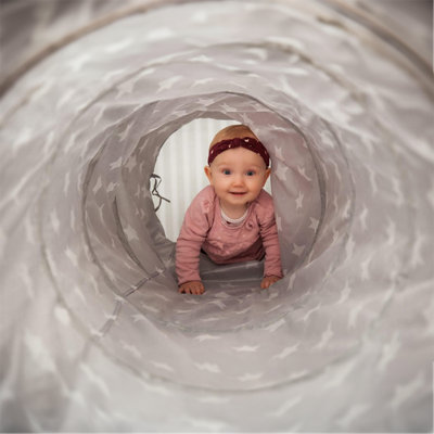 Grey Kids Play Tunnel Pop Up Tunnel For Kids With Carry Bag