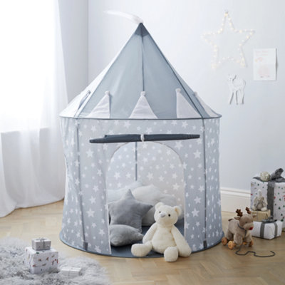 Grey Kids Tent, Starry Grey Pop Up Play Tent For Kids with Carry Bag
