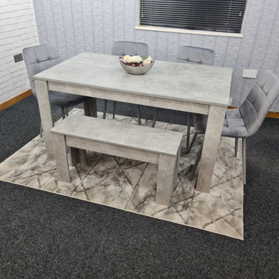 Bench dining deals table grey