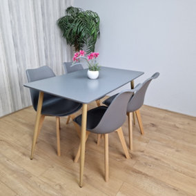 Grey Kitchen Dining Table With 4 Grey Tulip Chairs Table Set Of 4