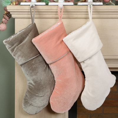 Grey Knightsbridge Velvet Xmas Gift Decoration Christmas Stocking - 4