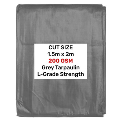 Grey L-Grade Tarpaulin 1.5m x 2m