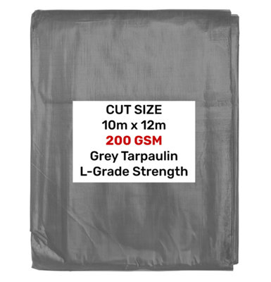 Grey L-Grade Tarpaulin 10m x 12m