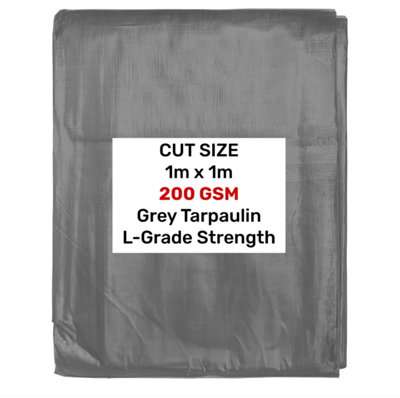 Grey L-Grade Tarpaulin 1m x 1m