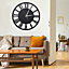 Grey Large Wall Clocks Roman Numeral Kitchen Battery Operated for Home 300mm