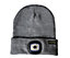 Grey LED Light Up Beanie Hat Rechargeable Adult Running Hat 50 Lumens 30M Range