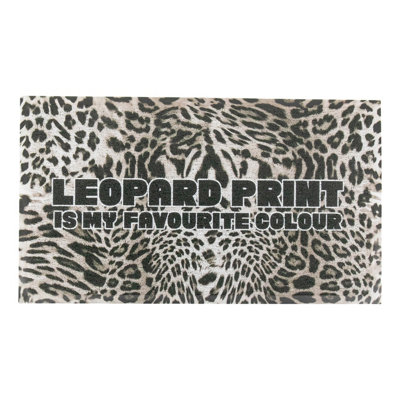 Grey Leopard Print Doormat (70 x 40cm)