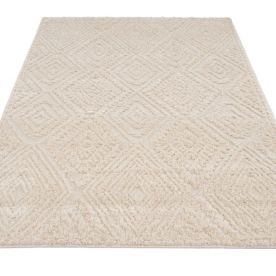 Grey Lined Geometric Abstract Area Rug 160cm x 230cm