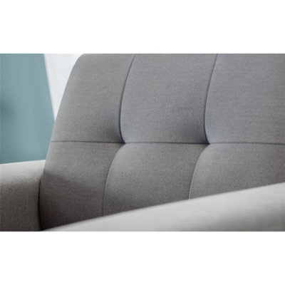 Grey Linen Fabric Cushion Armchair