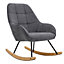 Grey Linen Upholstered Rocking Chair Recliner Armchair for Nursery