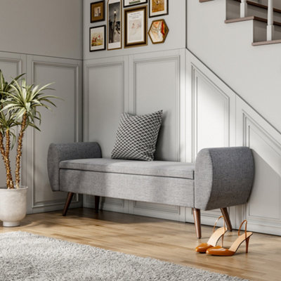 Grey ottoman living room discount