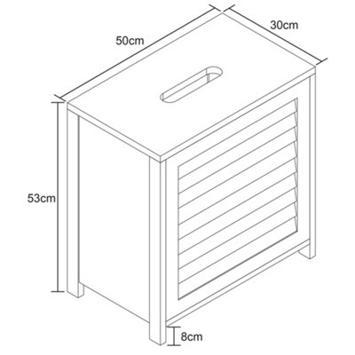 Grey Louvre Bathroom Laundry Storage Basket - 9