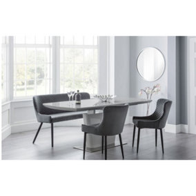 Grey & Luxe Grey Dining Set (2 Chairs & Bench)