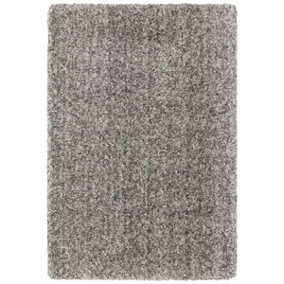 Grey Luxurious , Modern , Plain , Shaggy Easy to Clean Rug for Living Room, Bedroom - 160cm X 230cm