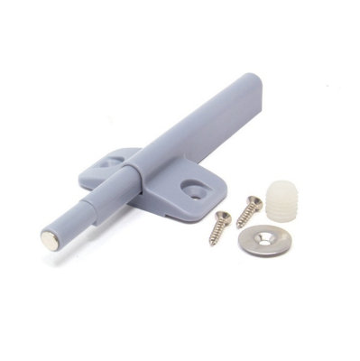 Grey Magnetic Catch for a Sleek, Simple and Secure Closure for Cupboard and Wardrobe Doors (Pack of 1)