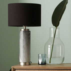 Grey Marble Effect Ceramic Tall Table Lamp