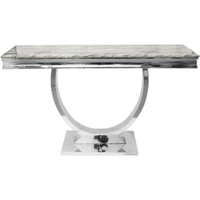 Grey Marble Top Modern Console Table Hallway Side Table Living Room Furniture