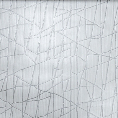Grey Metallic Shimmer Wallpaper Textured Geometric Quirky Thick Vinyl Funky