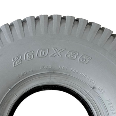 grey mobility scooter tyres 260 x 85, block tire, 3.00-4, non marking ...