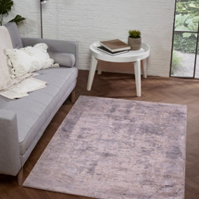 Grey Modern Abstract Easy To Clean Rug For Dining Room Bedroom & Living Room-120cm X 170cm