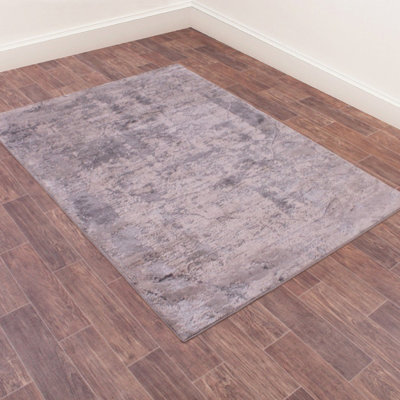 Grey Modern Abstract Easy To Clean Rug For Dining Room Bedroom & Living Room-200cm X 290cm