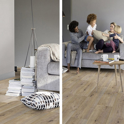 Grey Modern Concrete Effect AntiSlip Vinyl Flooring For Kitchen