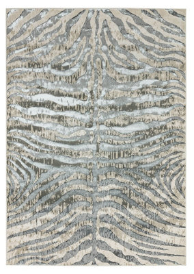Grey Modern Easy to Clean Animal Rug For Dining Room Bedroom And Living Room-120cm X 170cm