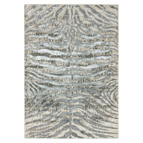 Grey Modern Easy to Clean Animal Rug For Dining Room Bedroom And Living Room-160cm X 230cm