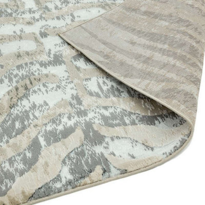 Grey Modern Easy to Clean Animal Rug For Dining Room Bedroom And Living Room-160cm X 230cm