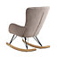 Grey Modern Fabric Rocking Chair,Upholstered Armchair Lounge Chair for Bedroom Living Room