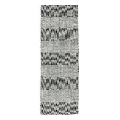 Grey Modern Geometric Graphics Handmade Easy to Clean Rug for Living Room and Bedroom-66 X 200cm (Runner)