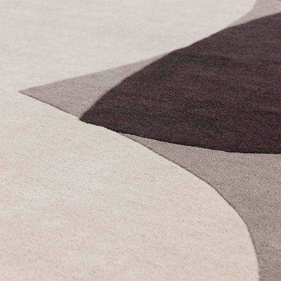 Grey Modern Handmade Geometric Wool Easy to Clean Rug for Living Room & Bedroom-200cm X 290cm