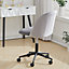 Grey Modern Height Adjustable Velvet Swivel Office Chair
