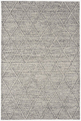 Grey Modern Luxurious Handmade  Geometric Easy to Clean Rug For Bedroom LivingRoom and Dining Room -200cm X 300cm